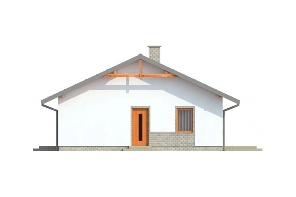 Projekt domu Nidowo DM-6305, parterowy, niepodpiwniczony, bez garażu - elewacja prawa