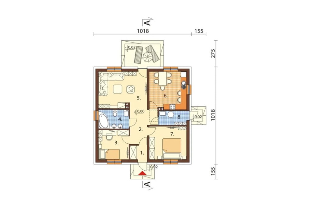 Projekt domu Nidowo DM-6305, parterowy, niepodpiwniczony, bez garażu-rzut parteru