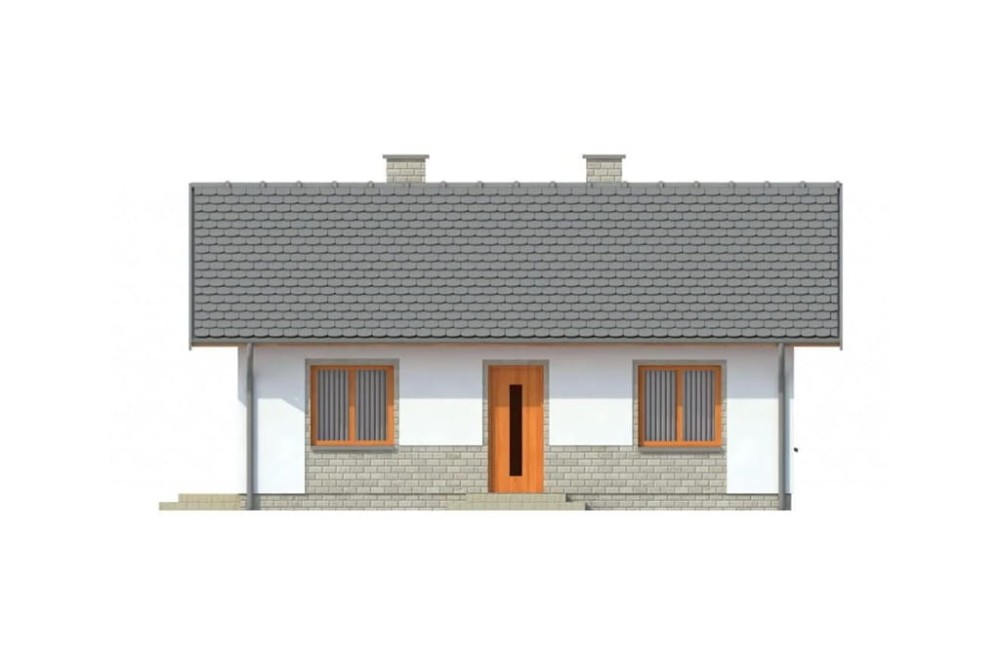Projekt domu Potycz L-6305, parterowy, niepodpiwniczony, bez garażu-elewacja frontowa