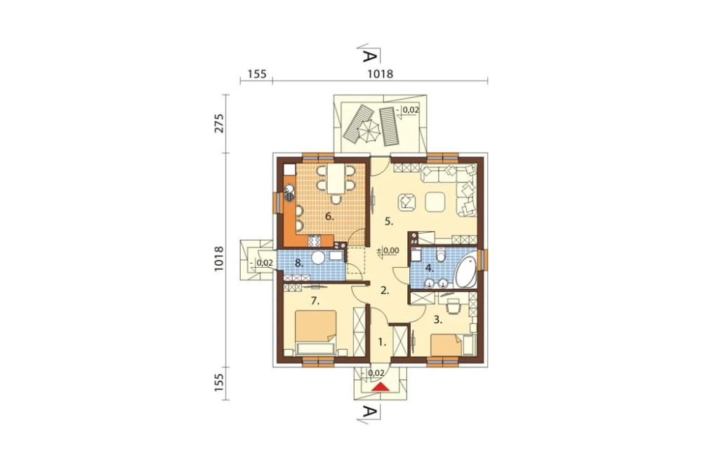 Projekt domu Potycz L-6305, parterowy, niepodpiwniczony, bez garażu-rzut parteru