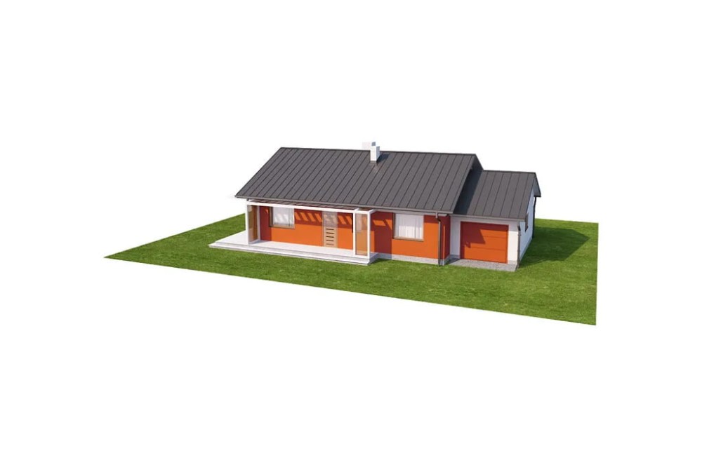 Projekt domu Słoneczniki DM-6570, parterowy z garażem, bez podpiwniczenia -model