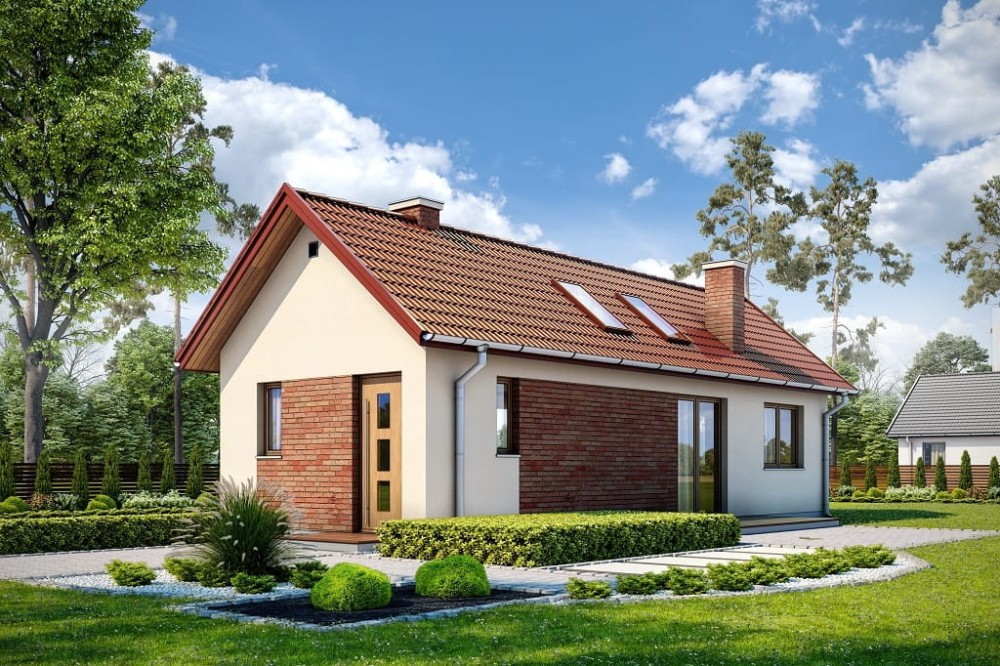 Projekt domu Vinium tech. DM-6692 tech., parterowy, jednorodzinny, nowoczesny, bez garażu, bez podpiwniczenia - kolorystyka wersja 2