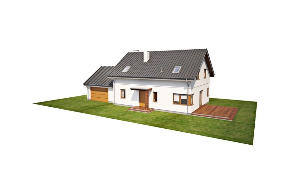 Projekt domu Gerberów DM-6612, parterowy z poddaszem użytkowym, garażem , bez podpiwniczenia -model