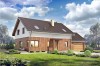 Projekt domu Gerberów 2 L-6612, parterowy z poddaszem użytkowym, garażem , bez podpiwniczenia-kolorystyka wersja 2