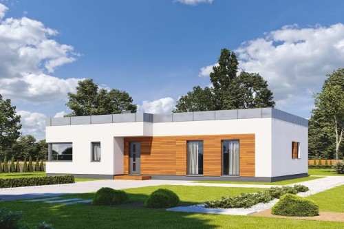 Projekt domu Ader 2 tech. L-6701 tech.,parterowy, niepodpiwniczony, bez garażu, jednorodzinny-kolorystyka wersja 2