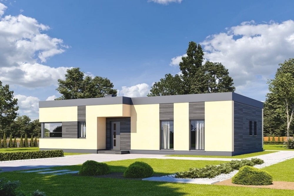 Projekt domu Ader 2 L-6701, parterowy, niepodpiwniczony, bez garażu - wizualizacja elewacji