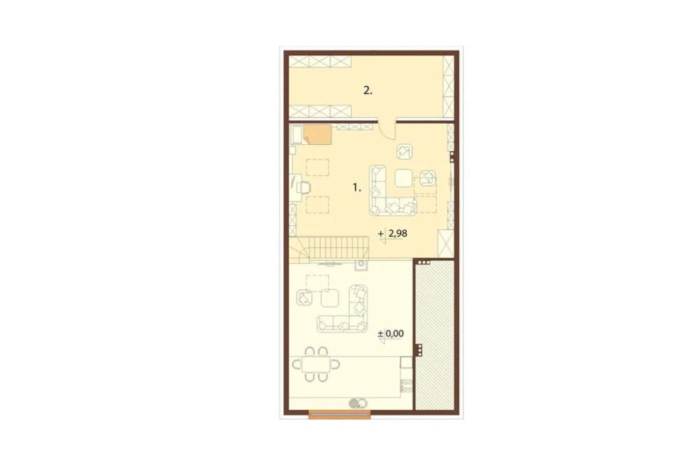 Projekt domu Bellaria DM-6705, parterowy z antresolą, bez garażu, bez podpiwniczenia - rzut poddasza