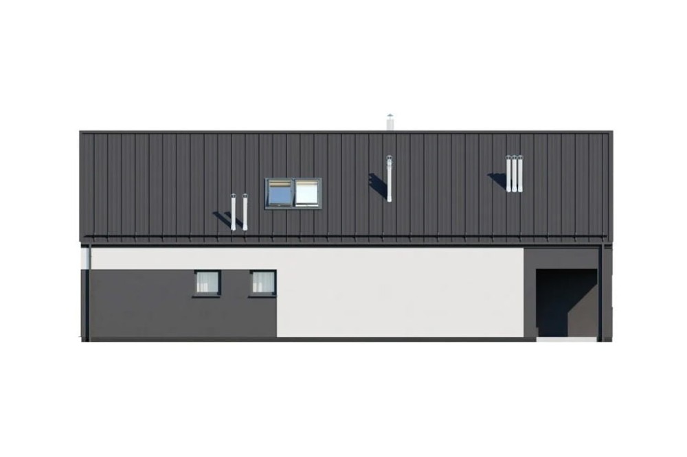 Projekt domu Bellaria 2 L-6705, parterowy z antresolą, bez garażu, bez podpiwniczenia - elewacja lewa