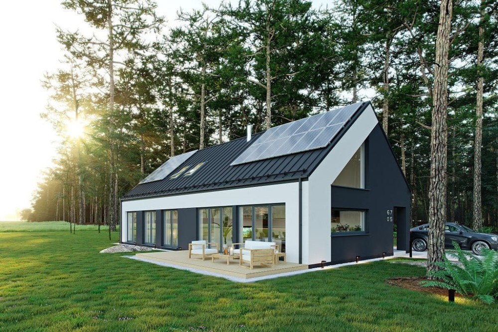 Projekt domu DM-6705  - wykończenie elewacji