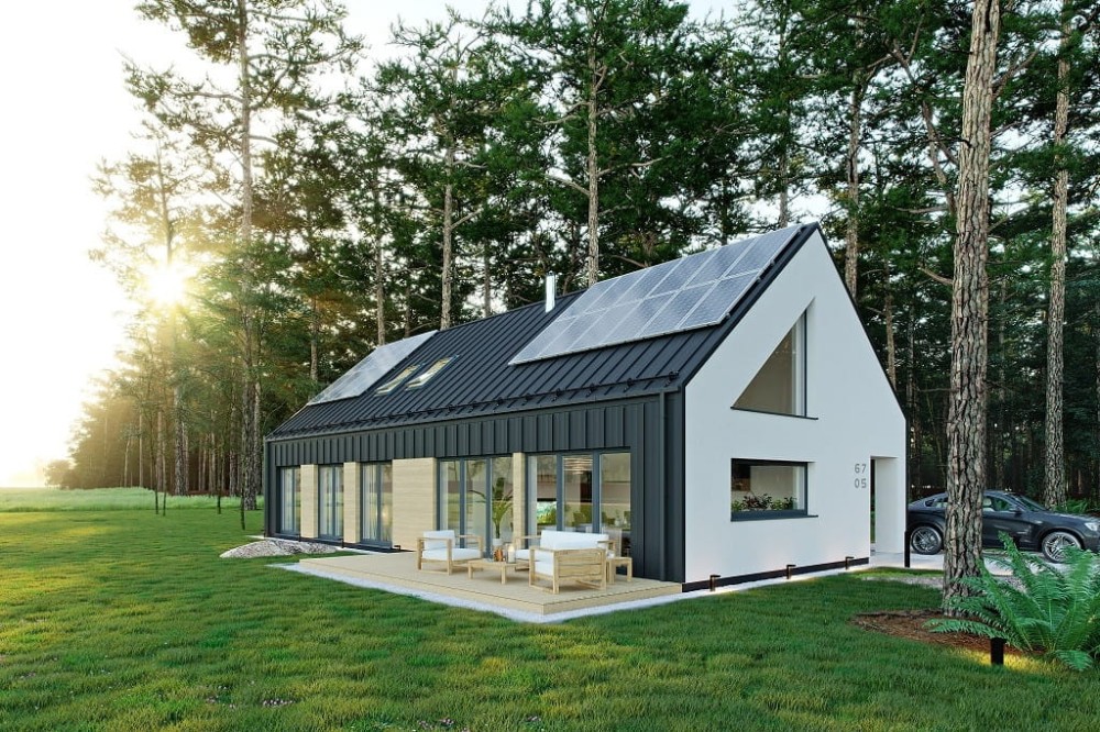 Projekt domu DM-6705  - wykończenie elewacji