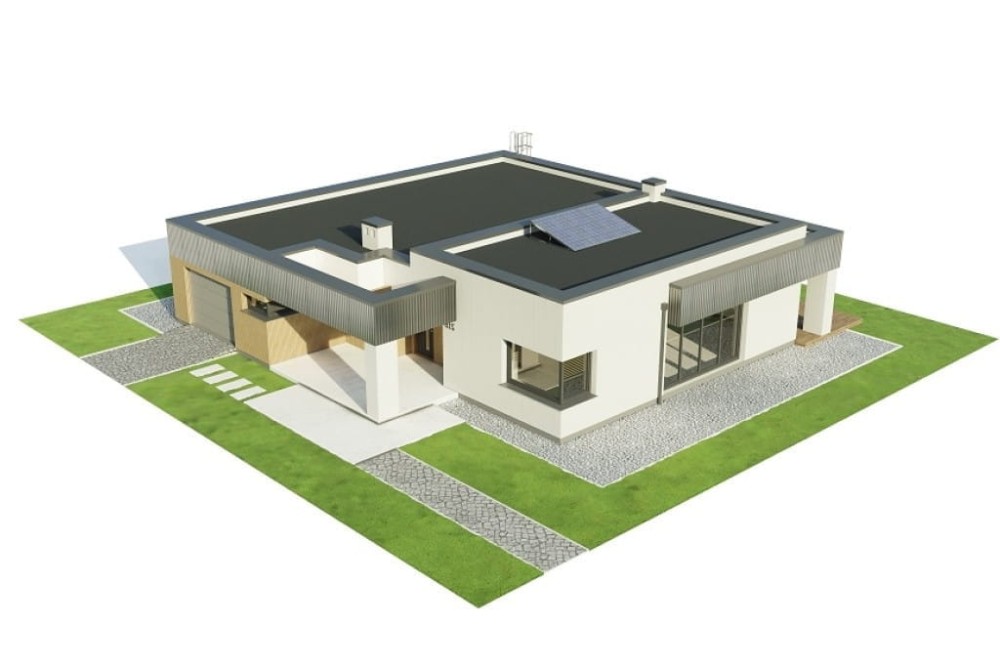Projekt domu Oliwnik B2 L-6621 B2 , parterowy, z garażem jednostanowiskowym, niepodpiwniczonym - model