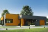 Projekt domu Oliwnik B tech. DM-6621 B , parterowy, z garażem jednostanowiskowym, niepodpiwniczonym-kolorystyka wersja 2