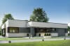 Projekt domu Oliwnik B tech. DM-6621 B , parterowy, z garażem jednostanowiskowym, niepodpiwniczonym-kolorystyka wersja 4