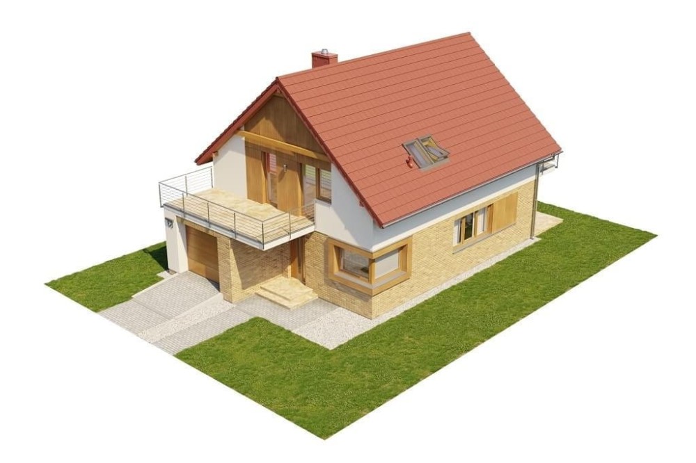 Projekt domu Dawidia 2 L-6663, parterowy z poddaszem użytkowym i garażem jednostanowiskowym - model