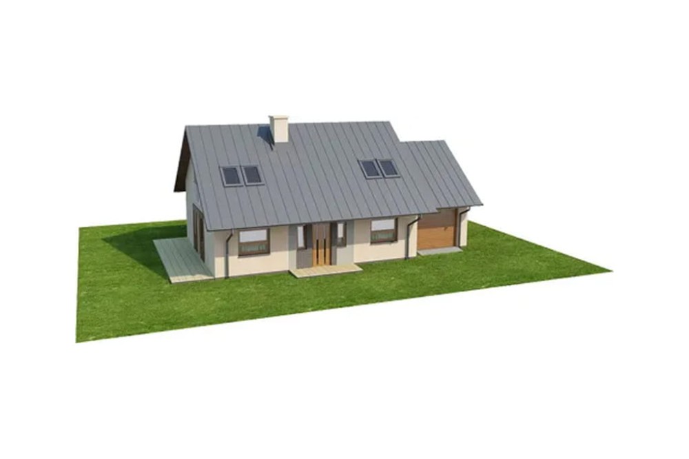 Projekt domu Brochocinek DM-6515, parterowy z garażem, poddaszem mieszkalnym, bez podpiwniczenia - model