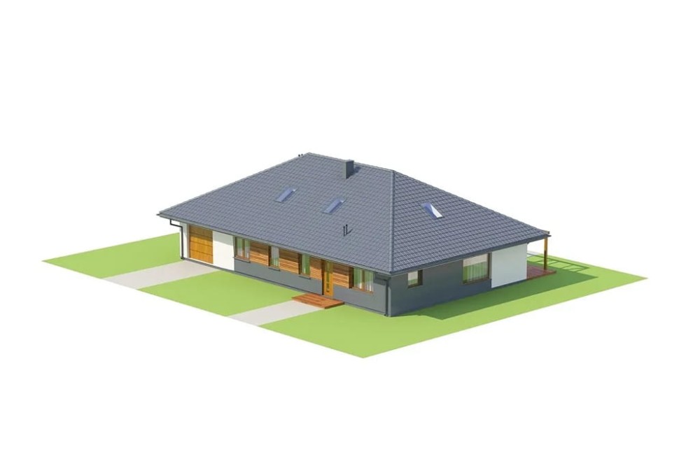 Projekt domu Latea DM-6726, parterowy, z garażem jednostanowiskowym, niepodpiwniczony  - model