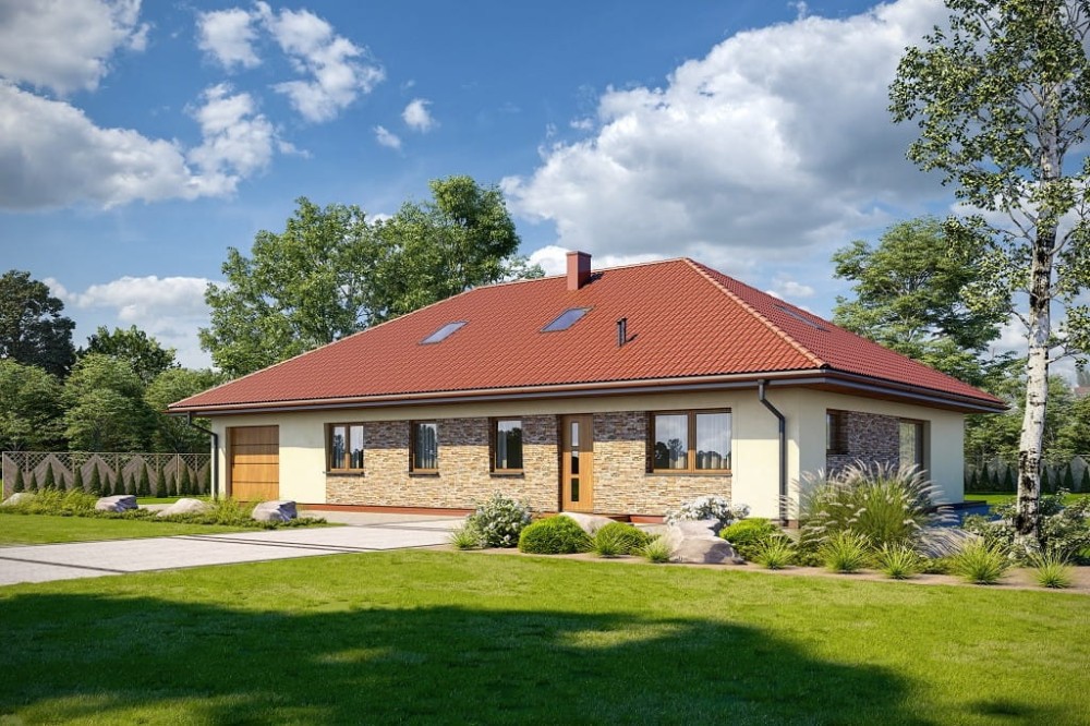 Projekt domu DM-6726  - wykończenie elewacji