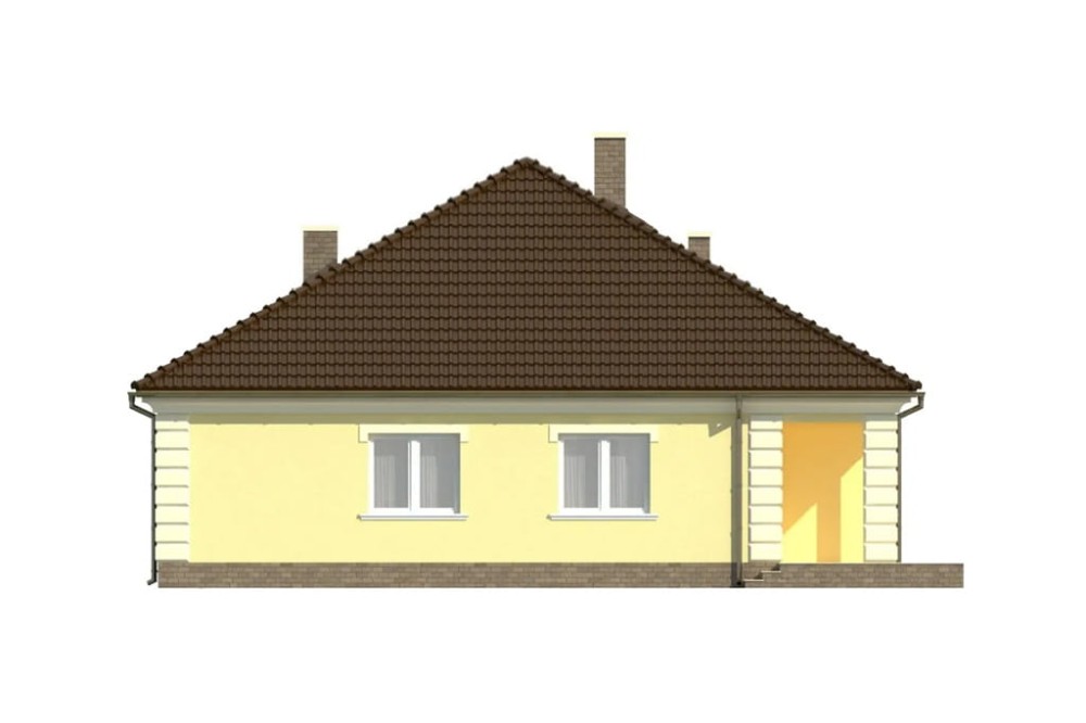 Projekt domu Jadwinów DM-6303, parterowy, bez podpiwniczenia, bez garażu-elewacja ogrodowa