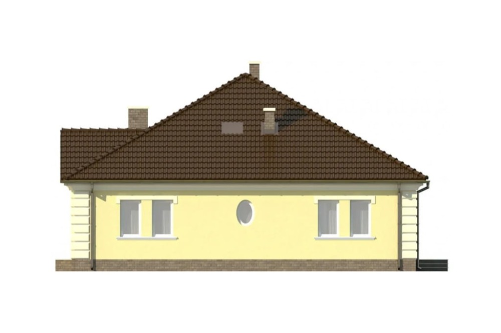 Projekt domu Jadwinów DM-6303, parterowy, bez podpiwniczenia, bez garażu-elewacja prawa