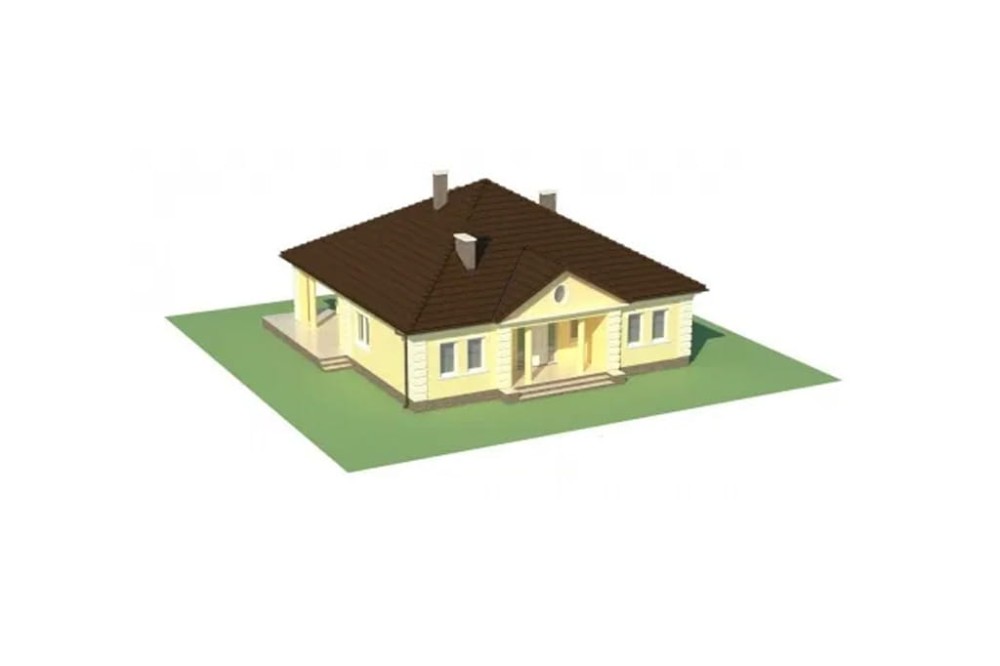 Projekt domu Jadwinów DM-6303, parterowy, bez podpiwniczenia, bez garażu-model