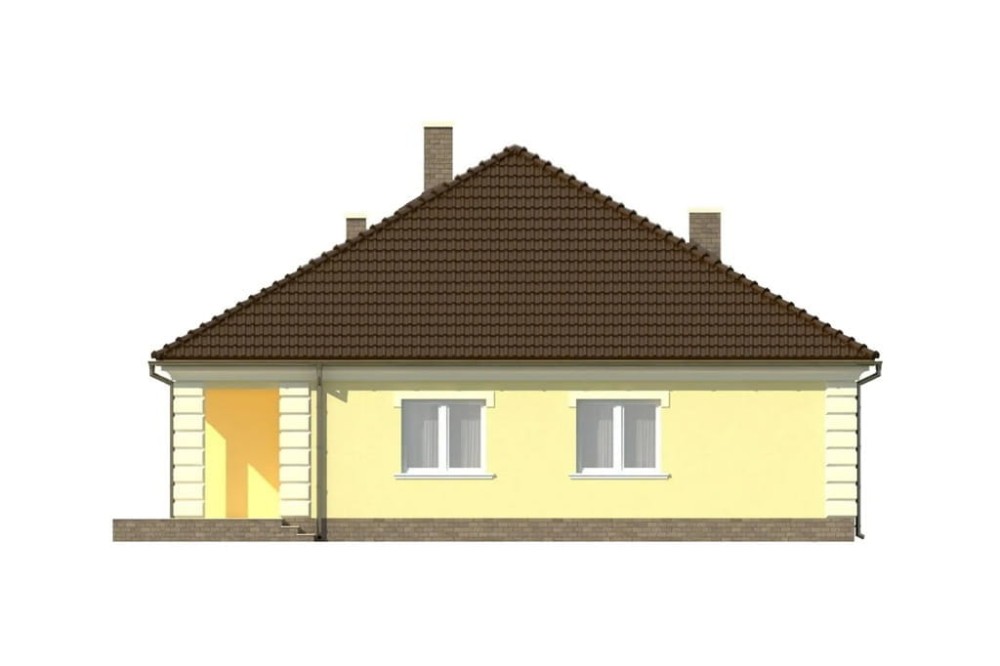 Projekt domu Międzylesie L-6303, parterowy, bez podpiwniczenia, bez garażu-elewacja ogrodowa