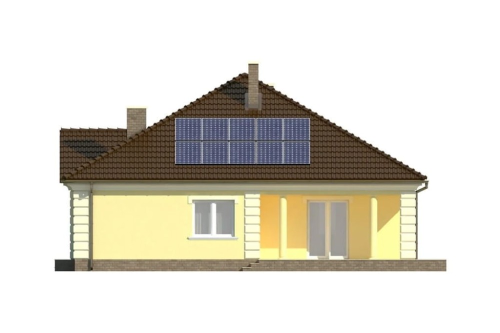 Projekt domu Międzylesie L-6303, parterowy, bez podpiwniczenia, bez garażu-elewacja lewa