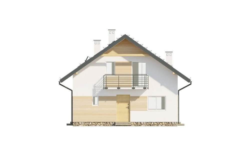 Projekt domu Carcaso 2 L-6720, parterowy z poddaszem użytkowym, niepodpiwniczony i bez garażu - elewacja frontowa