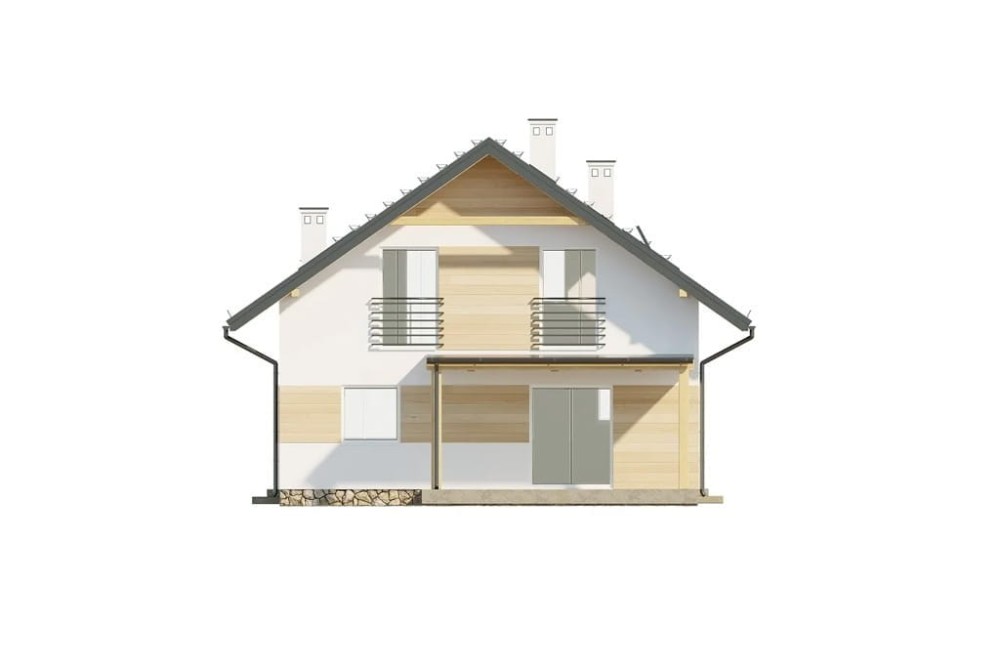 Projekt domu Carcaso 2 L-6720, parterowy z poddaszem użytkowym, niepodpiwniczony i bez garażu - elewacja ogrodowa