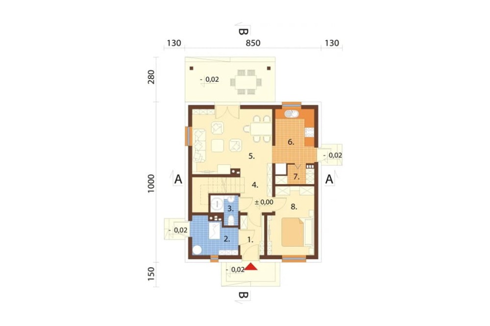 Projekt domu Carcaso 2 L-6720, parterowy z poddaszem użytkowym, niepodpiwniczony i bez garażu - rzut parteru