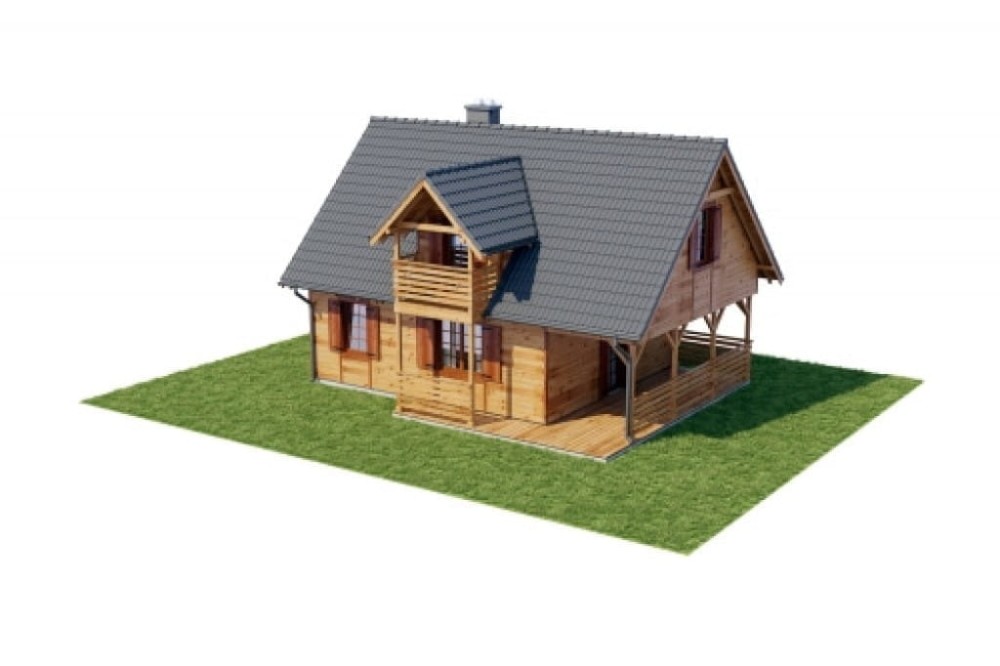 Projekt domu Szczawnica L-6152, parterowy z poddaszem mieszkalnym, bez podpiwniczenia - model