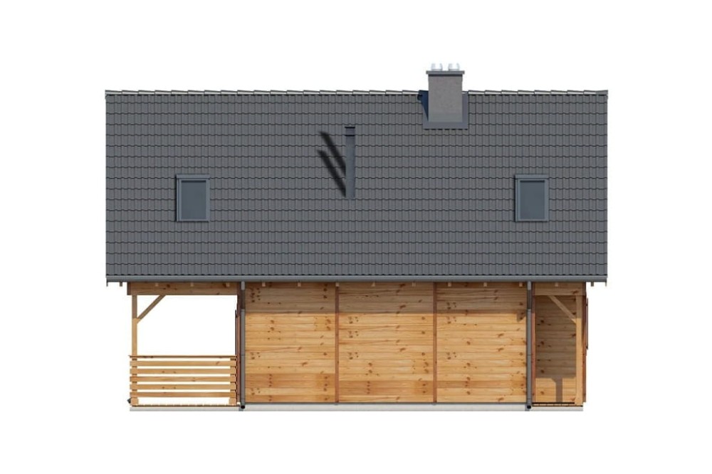 Projekt domu L-6152  - elewacja boczna