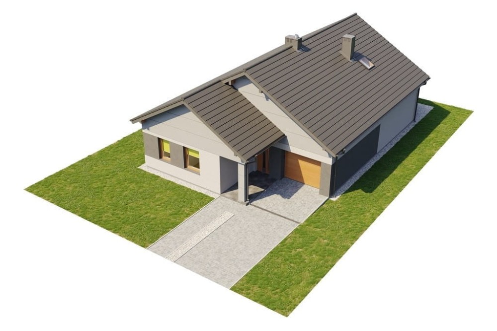 Projekt domu Danum 2 L-6708, parterowy, niepodpiwniczony, z garażem jednostanowiskowym  - model