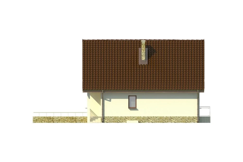 Projekt domu Żegiestów DM-6273, parterowy z garażem, z poddaszem mieszkalnym, częściowo podpiwniczony-elewacja prawa