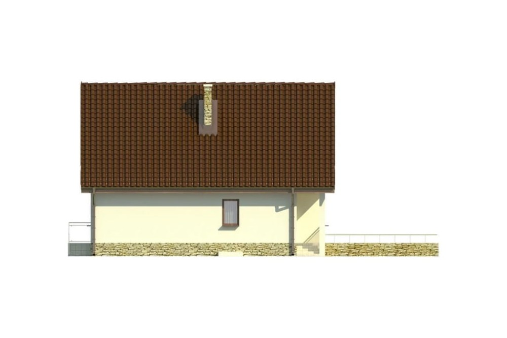 Projekt domu Sandomierz L-6273, parterowy z garażem, z poddaszem mieszkalnym, częściowo podpiwniczony-elewacja prawa