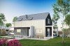 Projekt domu Inovia 2 L-6707, parterowy z poddaszem użytkowym, z garażem jednostanowiskowym, niepodpiwniczony - wizualizacja elewacji