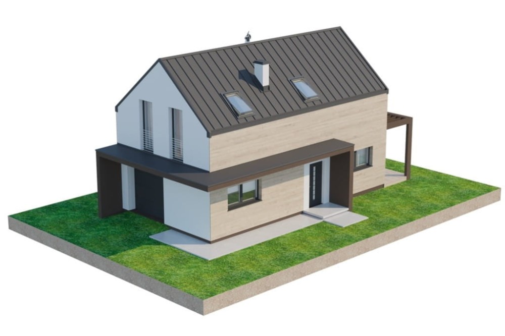 Projekt domu Inovia 2 L-6707, parterowy z poddaszem użytkowym, z garażem jednostanowiskowym, niepodpiwniczony - model