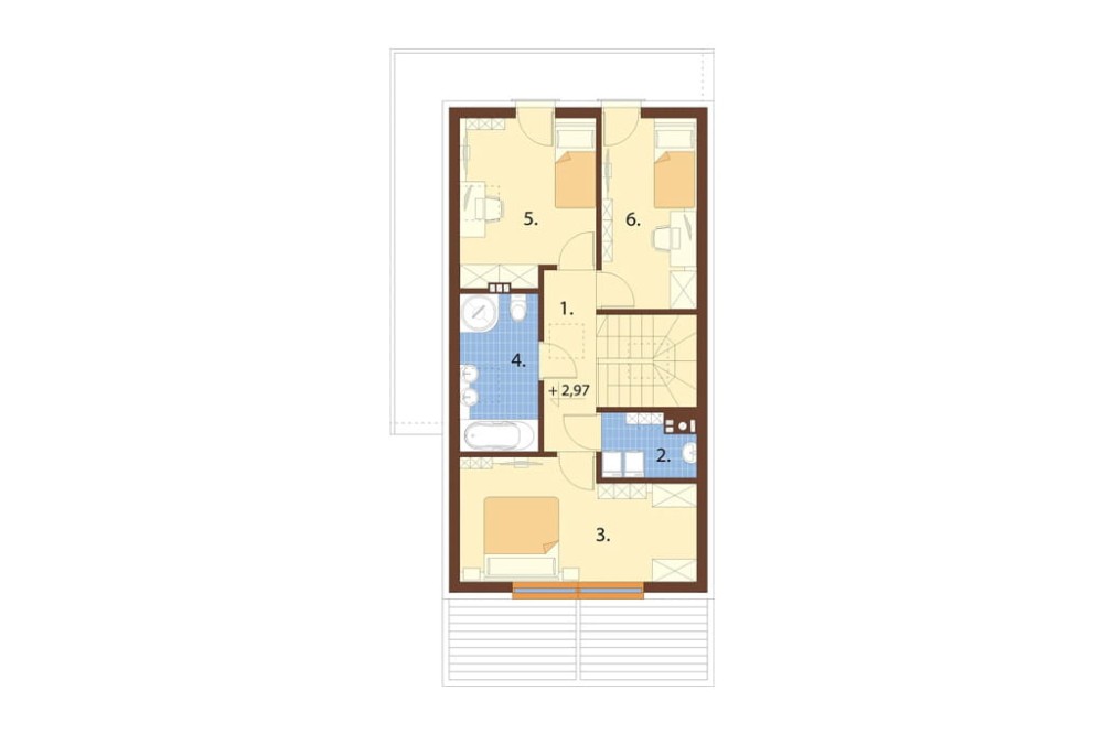 Projekt domu Inovia 2 L-6707, parterowy z poddaszem użytkowym, z garażem jednostanowiskowym, niepodpiwniczony - rzut poddasza