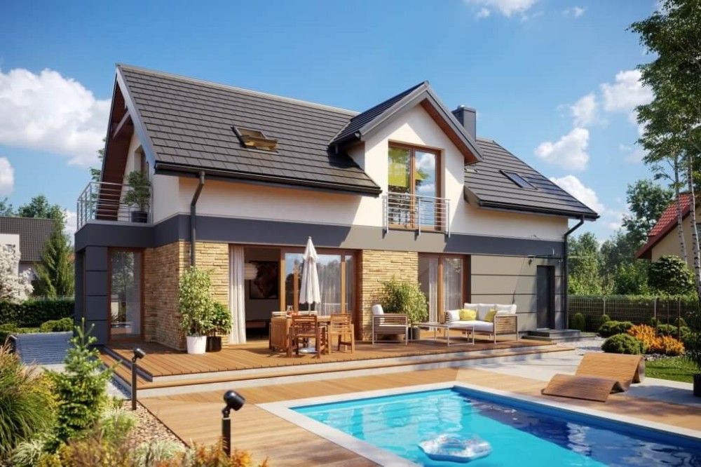 Projekt domu L-6529  - wykończenie elewacji