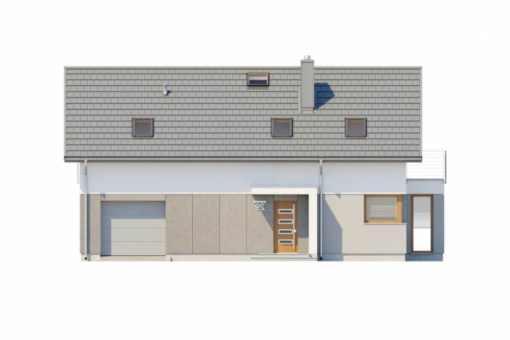 Projekt domu L-6529  - elewacja frontowa