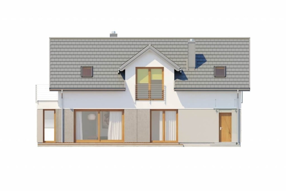 Projekt domu L-6529  - elewacja ogrodowa