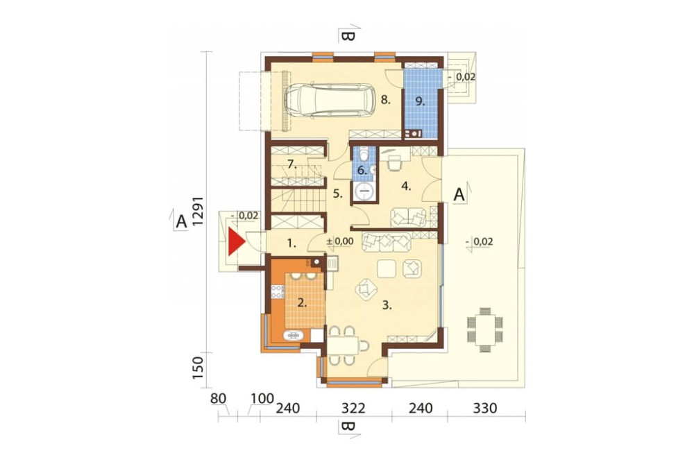 Projekt domu L-6273  - rzut parteru