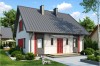 Projekt domu Żarnowiec tech. DM-6519 tech., parterowy z poddaszem mieszkalnym, bez garażu, niepodpiwniczony-kolorystyka wersja 1