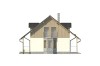 Projekt domu Sarnaki DM-6095, parterowy w zabudowie bliźniaczej z poddaszem mieszkalnym, bez podpiwniczenia - elewacja boczna