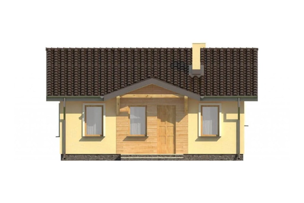 Projekt domu Topolany DM-6309, parterowy, niepodpiwniczony, bez garażu-elewacja frontowa