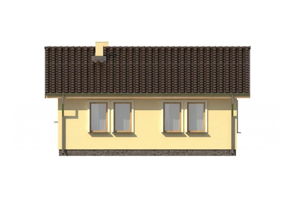 Projekt domu Topolany DM-6309, parterowy, niepodpiwniczony, bez garażu-elewacja ogrodowa