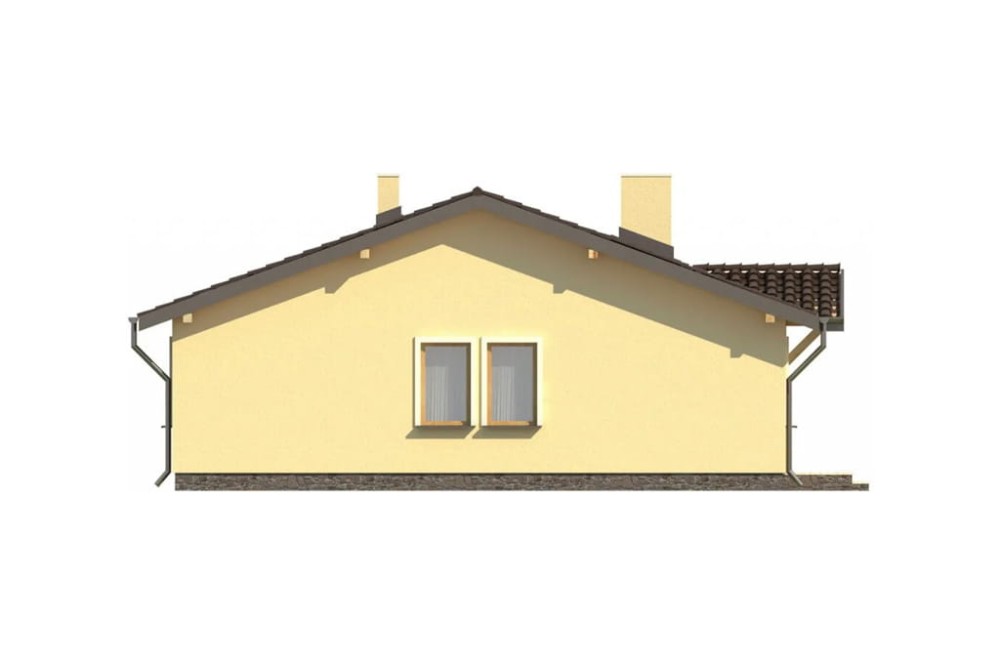 Projekt domu Topolany DM-6309, parterowy, niepodpiwniczony, bez garażu - elewacja lewa
