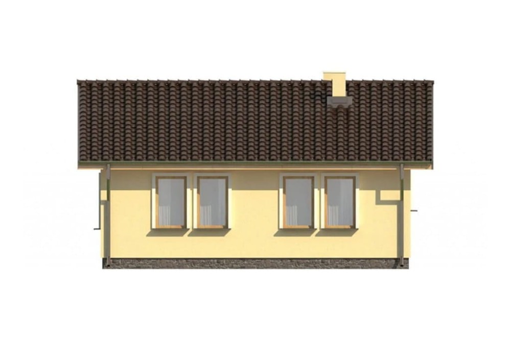 Projekt domu Świerczów L-6309, parterowy, niepodpiwniczony, bez garażu - elewacja ogrodowa