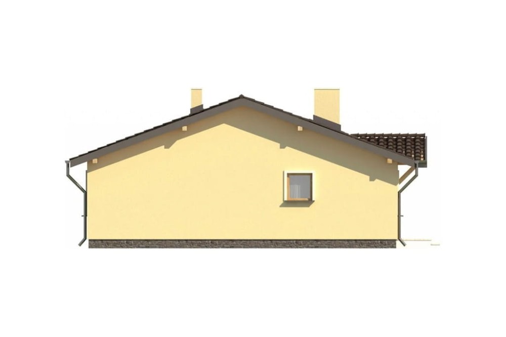 Projekt domu Świerczów L-6309, parterowy, niepodpiwniczony, bez garażu - elewacja prawa