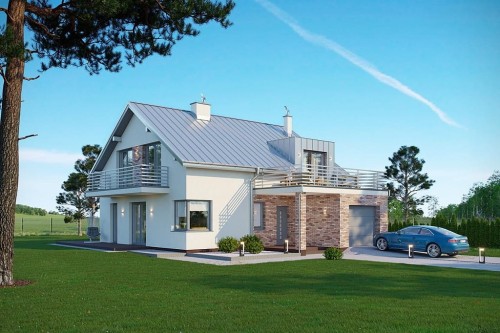 Projekt domu DM-6673  - wykończenie elewacji