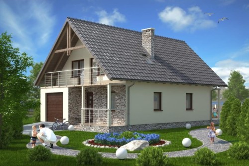 Projekt domu DM-6055  - wykończenie elewacji